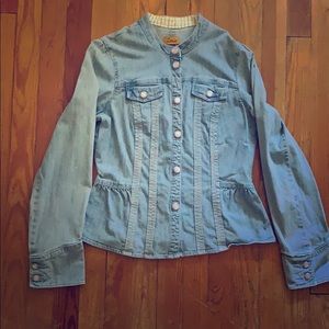 SALE! 🖤 Anthropologie Louie Peplum Denim Jacket 8